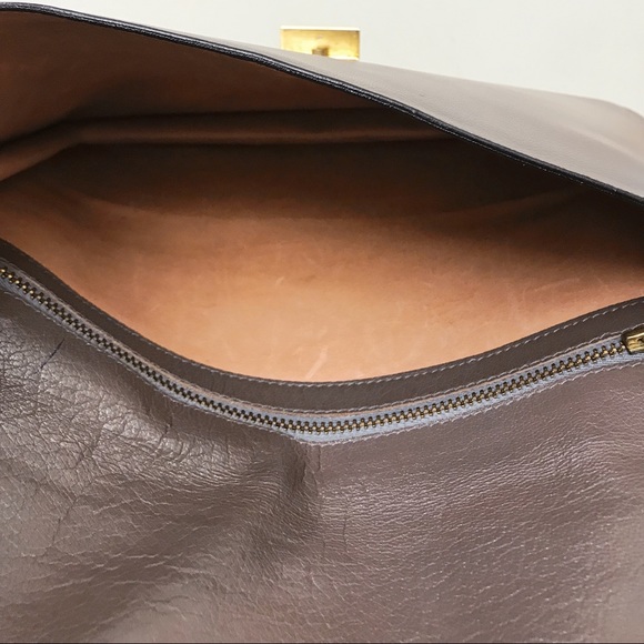 Celine Paris C Logo 1970s Grey Calfskin Leather Clutch Pouch Bag - Picture 7 of 8